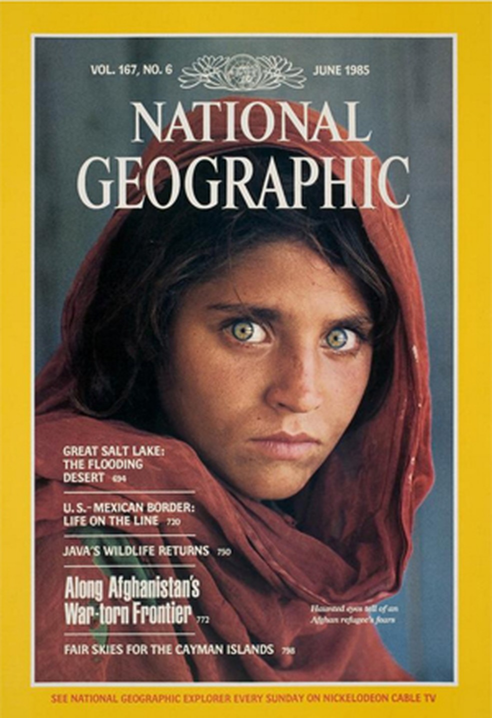 Gula foi imortalizada em capa da revista National Geographic em 1985 — Foto: Reprodução/ National Geographic