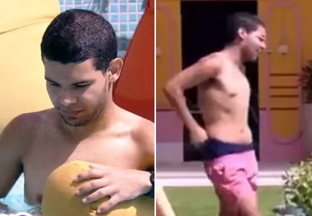 Vyni supera vergonha e cai na piscina do BBB22 (Foto: TV Globo/Reprodução)