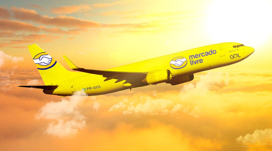Mercado Livre e Gol: avião terá capacidade de transportar 24 toneladas de carga e começa a operar no dia 1 de setembro (Foto: Divulgação/Mercado Livre)