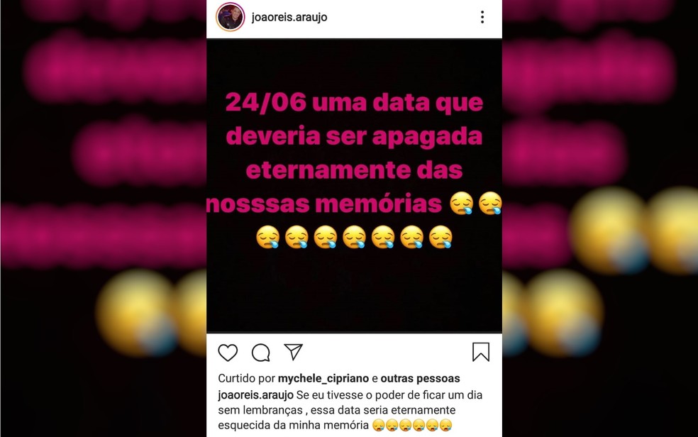 Pai de Cristiano Araújo posta no dia em que morte de cantor completa 5 anos: 'Data que deveria ser apagada eternamente' Goiás — Foto: Reprodução/Instagram