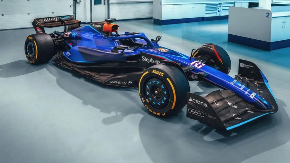 Novo carro da Williams para a temporada 2023 — Foto: Divulgação