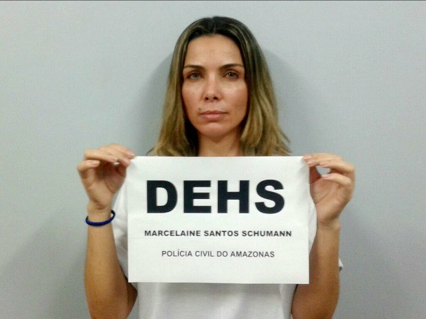 Marcelaine Shumann é suspeita de mandar matar Denise Silva em stacionamento de academia, em novembro de 2014 (Foto: Divulgação/Polícia Civil)