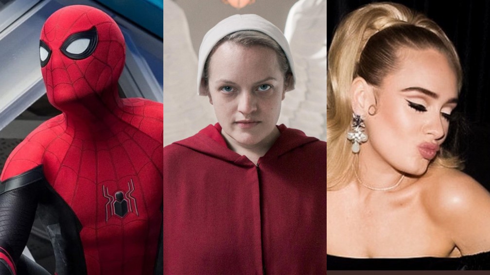 'Homem-Aranha 3', nova temporada de 'The Handmaid's Tale' e novo álbum de Adele estão entre novidades previstas para o ano — Foto: Divulgação e Reprodução/Instagram