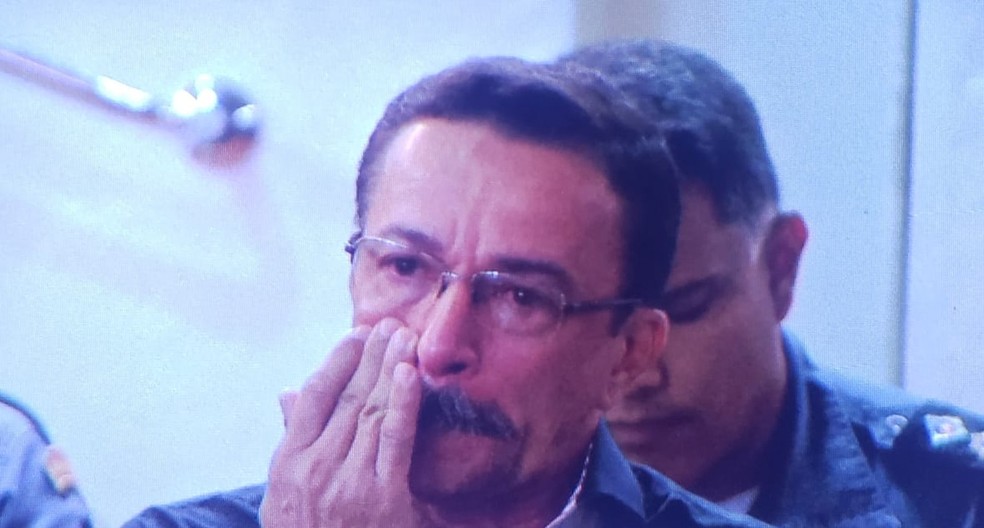Coronel Zaqueu Barbosa durante depoimento em Cuiabá — Foto: Ianara Garcia/TV Centro América