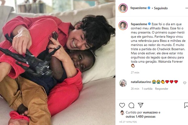 Fernanda Paes Leme e Bless, filho de Bruno Gagliasso e Giovanna Ewbank (Foto: Reprodução/Instagram)