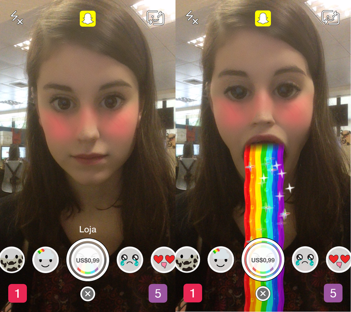 Snapchat lança 'lens store', loja de filtros para selfies por US$ 0,99 (Foto: Arte/TechTudo)