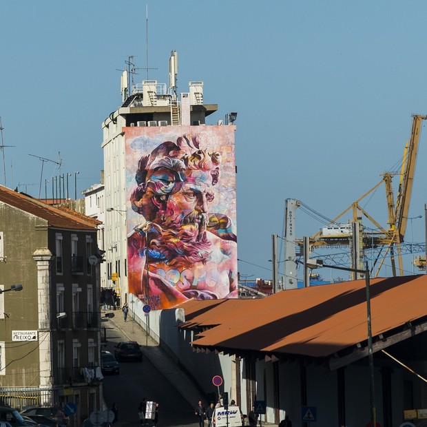 Conheça a nova rota de arte urbana de Lisboa. Grafite assinado por PichiAvo (Foto: José Pando Lucas)