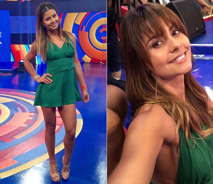 Bruna Salvatori decidiu vestir verde na gravação! (Foto: Arquivo Pessoal)