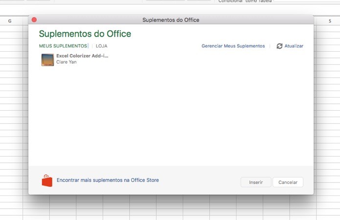 Gerenciador de Suplementos do Excel (Foto: Reprodução/André Sugai)