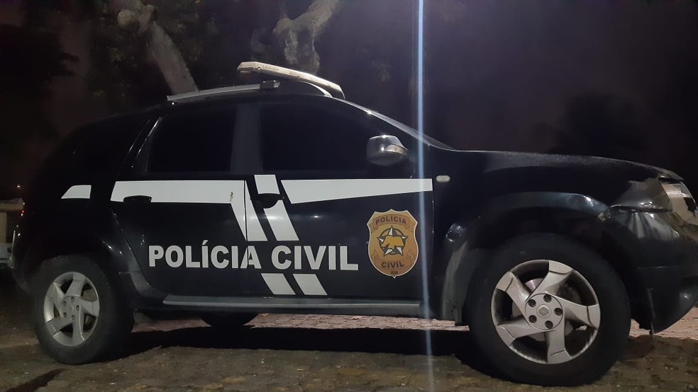Viatura da Polícia Civil do RN — Foto: Sérgio Henrique Santos/Inter TV Cabugi