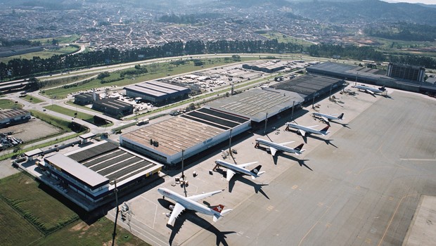 Aviões em terminal no Aeroporto Internacional de Guarulhos (Foto: Divulgação)