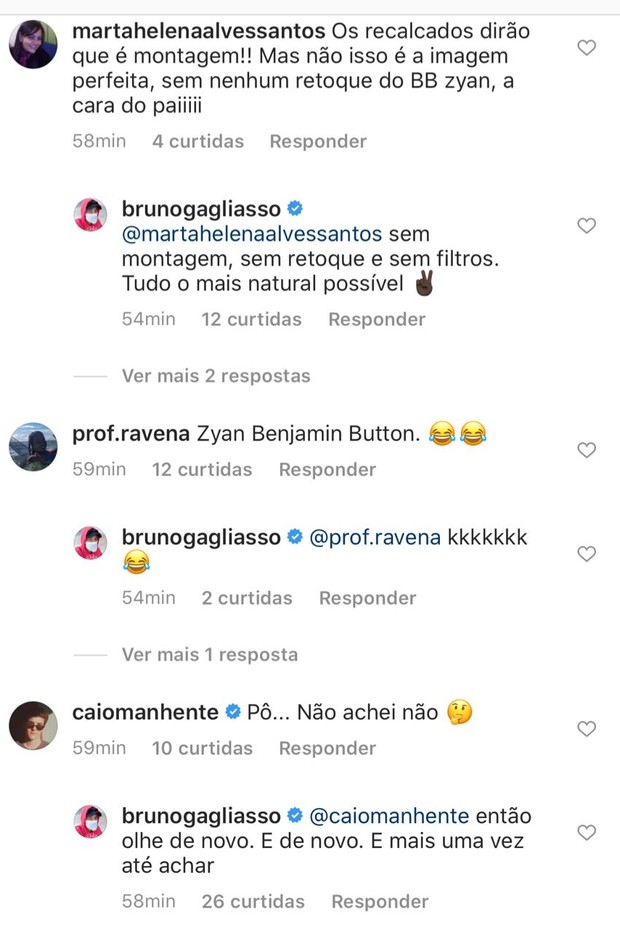 Bruno Gagliasso responde comentários no Instagram (Foto: Reprodução/Instagram)