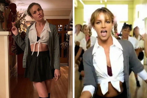 Brie Larson fantasiada como Britney Spears (Foto: Instagram / Reprodução)