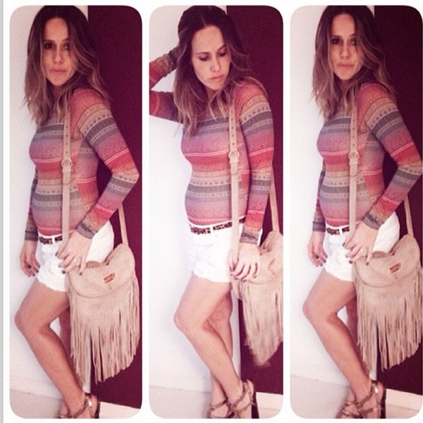 Fernanda Pontes posta foto da barriga de 6 meses (Foto: Reprodução Instagram)