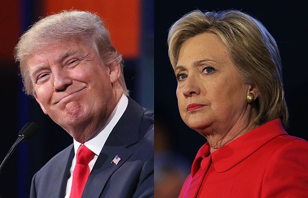 Donald Trump e Hillary Clinton, candidatos à presidência dos EUA (Foto: Chip Somodevilla/Spencer Platt/Getty Images)
