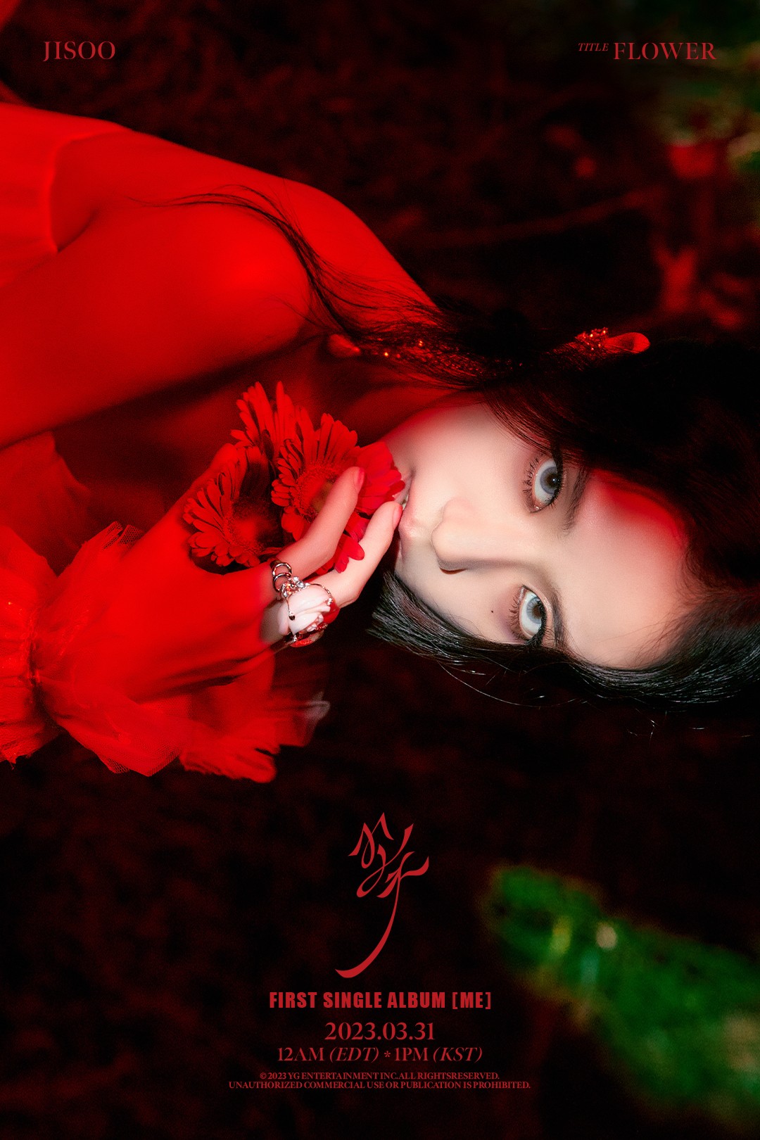 Imagem de divulgação do primeiro single álbum solo de Jisoo, do BLACKPINK, lançado em 31 de março de 2023 — Foto: Divulgação / YG