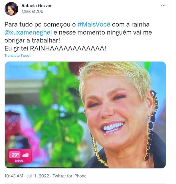 Xuxa com Ana Maria Braga no Mais Você (Foto: Reprodução)