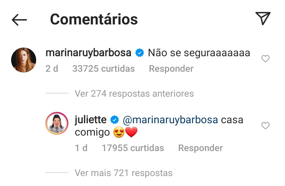 Juliette Freire pede Marina Ruy Barbosa em casamento  (Foto: Reprodução / Instagram )