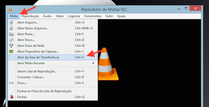 Acessando a ferramenta para abrir vídeos da internet no VLC para Windows (Foto: Reprodução/Marvin Costa)