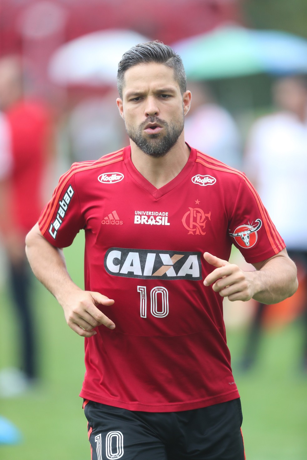 Diego não foi a campo nesta segunda, mas é nome certo contra o Santos e fará sua primeira partida como titular com Dorival — Foto: Gilvan de Souza / Flamengo