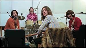 Os Beatles durante a filmagem de "Get back"