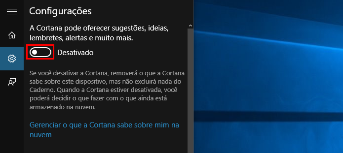 Ative a Cortana (Foto: Reprodução/Paulo Alves)