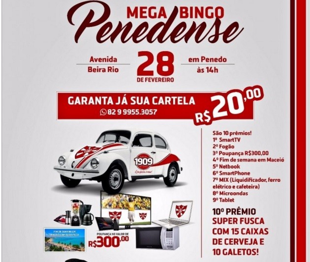 Divulgação do bingo do Penedense (Foto: Divulgação / Penedense)