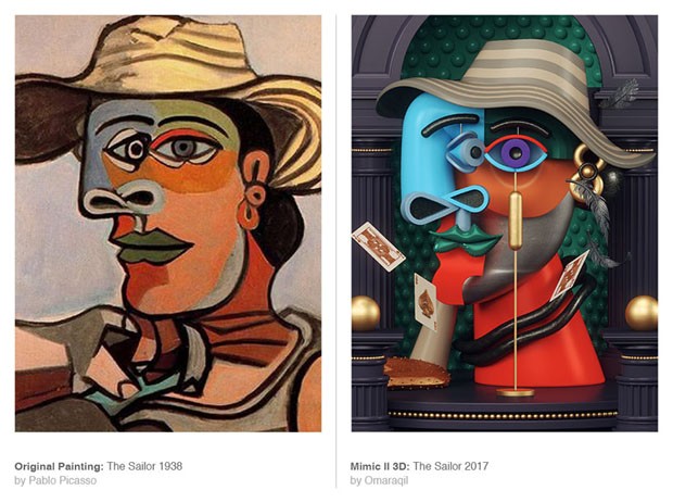 Design transforma pinturas de Picasso em imagens 3D (Foto: Divulgação)