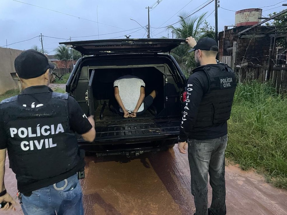 Dois homens foram presos pela Polícia Civil nesta terça-feira (7) após as investigações da morte de Cleidson Galdino Alves Brito.  — Foto: PC-RO/Reprodução