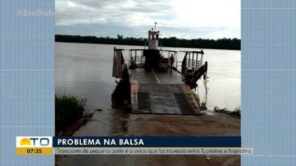 Balsa pequena atrapalha a travessia entre as cidades de Tupiratins e Itapiratins