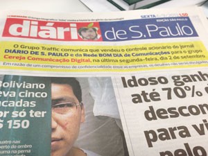 Comunicado está na capa do 'Diário de S. Paulo' (Foto: G1)