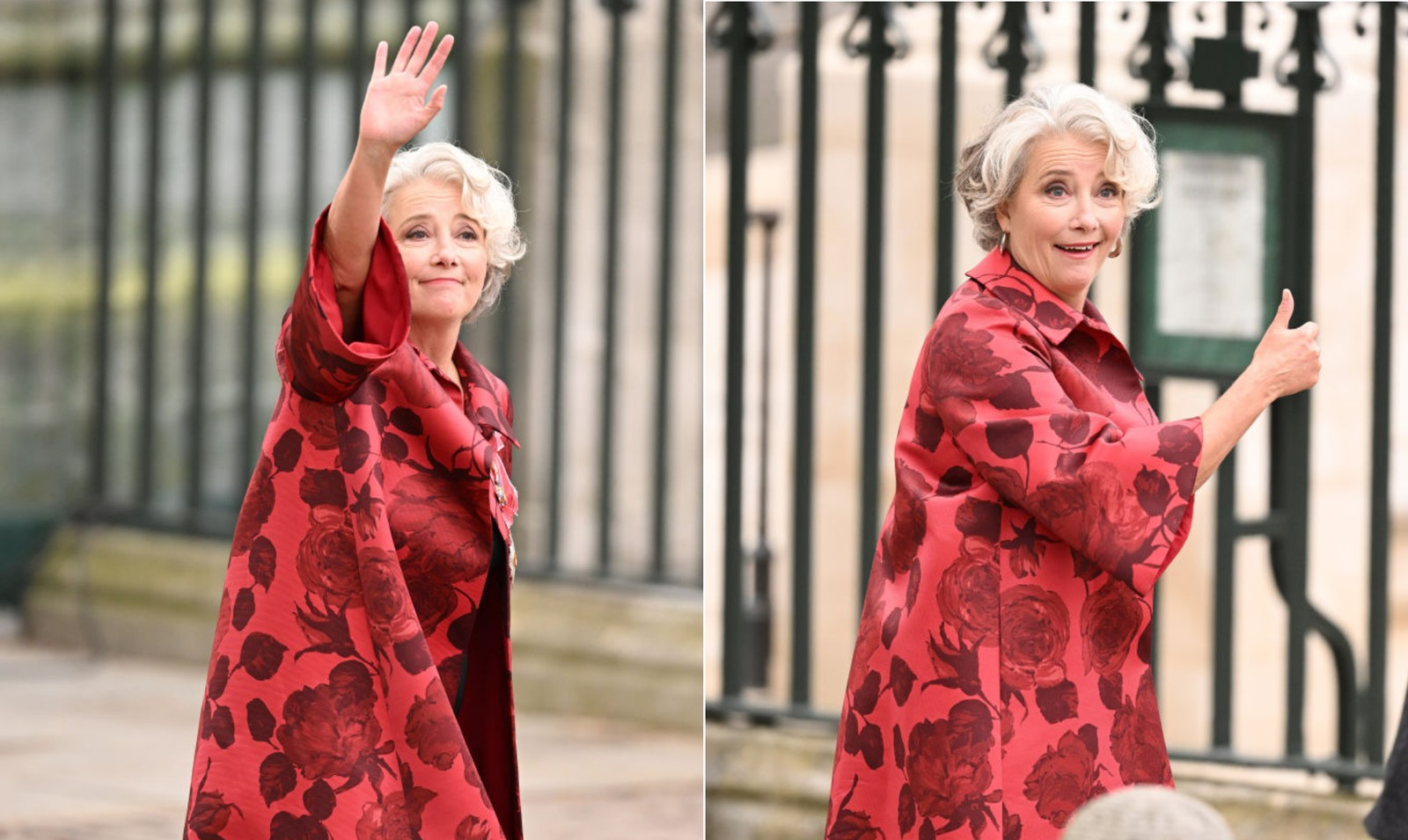 Emma Thompson chegar à Abadia de Westminster — Foto: Getty Images