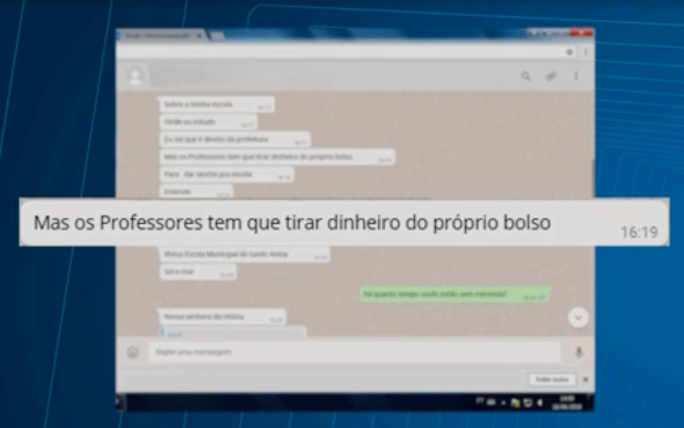 Alunos dizem que estão sem merenda no sul da Bahia e são os professores que ajudam na compra de comida (Foto: Reprodução/TV Santa Cruz)