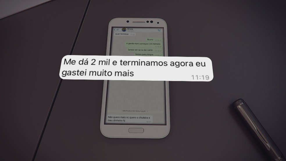 Após mulher dizer que não queria seguir com relacionamento, homem passou a ameaçá-la — Foto: Reprodução/ TV Globo