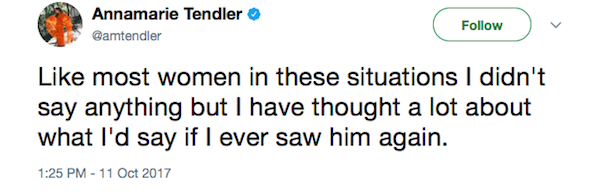 A acusação de assédio contra Ben Affleck feito pela maquiadora Annamarie Tendler (Foto: Twitter)