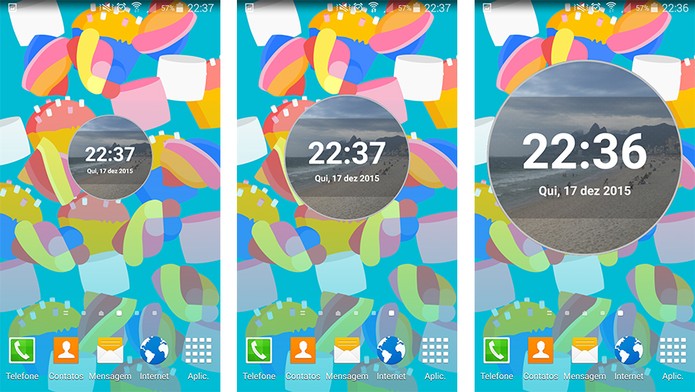 Relógio personalizado pode ser adicionado em widgets pequenos, médios ou grandes (Foto: Reprodução/Barbara Mannara)