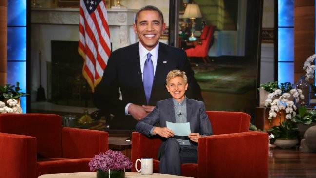 Ellen DeGeneres conversa com Barack Obama. (Foto: Divulgação)