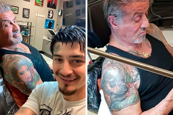 Sylvester Stallone eternizou o rosto de seu inseparável cão Butkus em uma tatuagem (Foto: reprodução instagram)