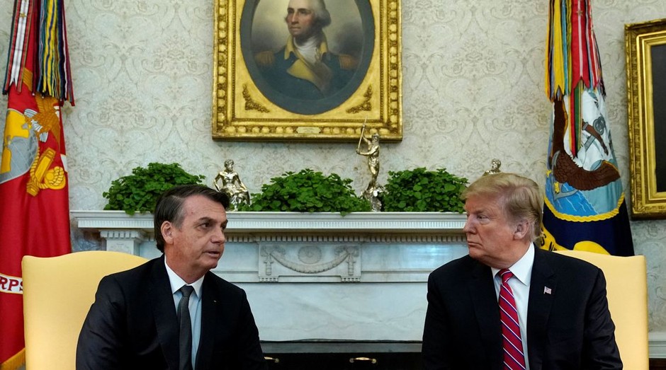 Trump e Bolsonaro em encontro em Washington (Foto: Agência Brasil)