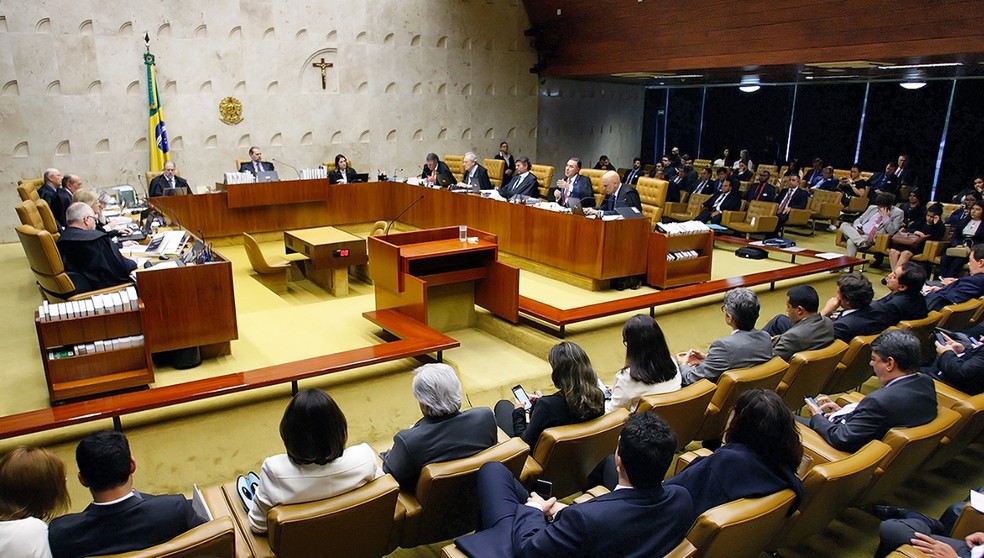 Ministros do STF reunidos no plenário do tribunal — Foto: Fellipe Sampaio /SCO/STF