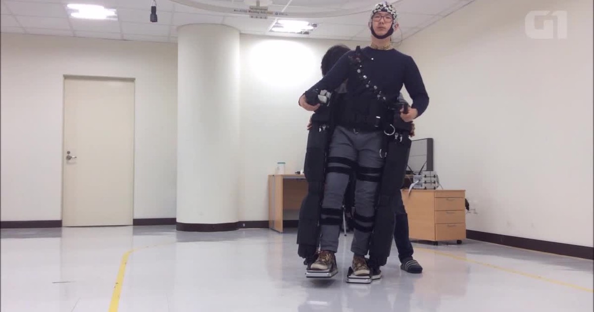 G1 – Koreaner und Deutsche testen neue gehirngesteuerte Exoskelette
