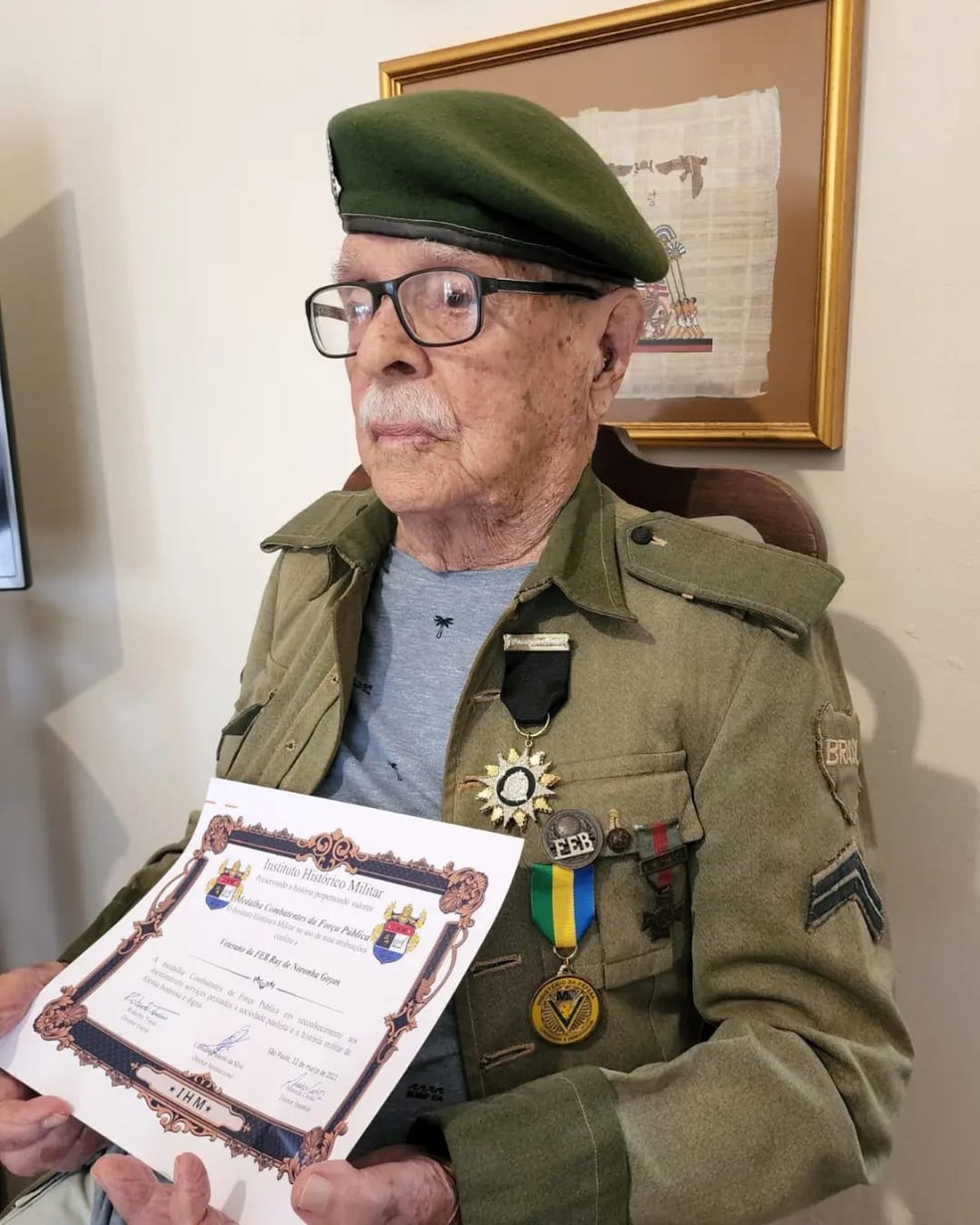 Ruy era o veterano da Segunda Guerra Mundial com maior idade residindo no país — Foto: Redes Sociais/Reprodução