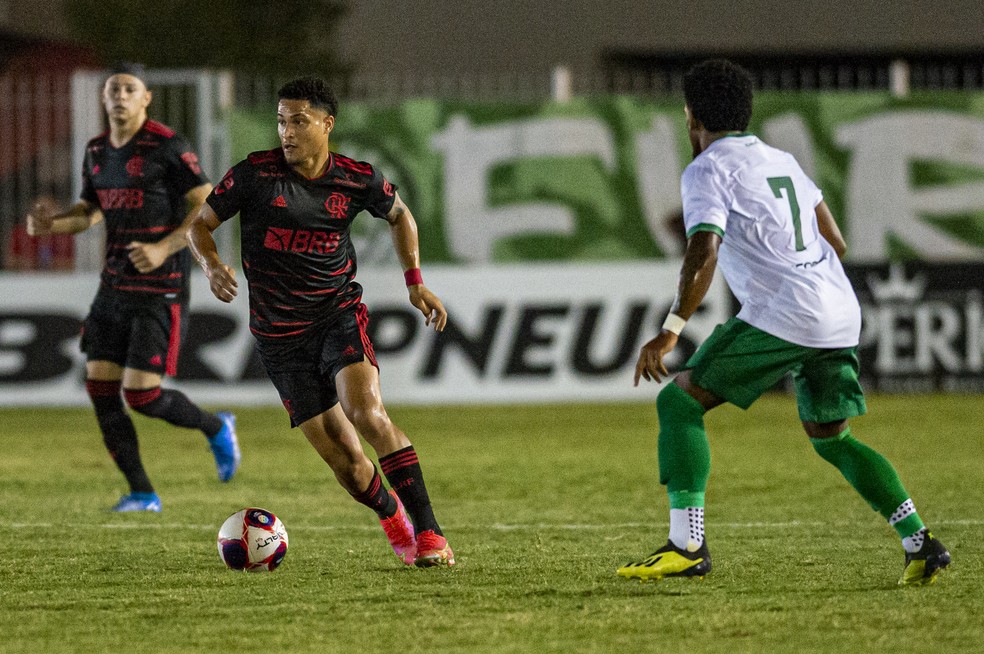 João Gomes, do Flamengo, durante a partida contra o Boavista — Foto: Marcelo Cortes/Flamengo