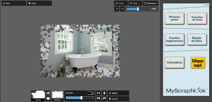 Pixlr é um editor simples de usar e inserir molduras nas imagens (Foto: Reprodução/Lívia Dâmaso)
