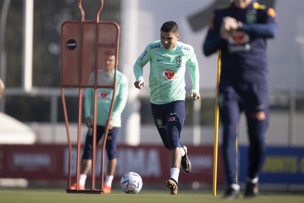 Casemiro durante ltimo treino da Seleo no CT da Juventus  Foto: Lucas Figueiredo / CBF
