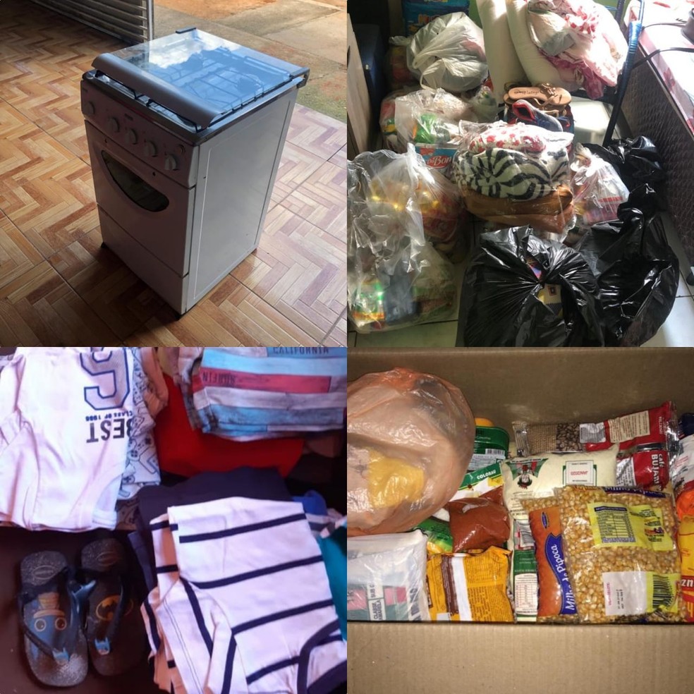 Doações vão desde comida, roupas e até terreno  — Foto: Arquivo pessoal