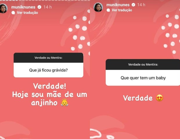 Munik Nunes responde a seguidores (Foto: Reprodução/Instagram)