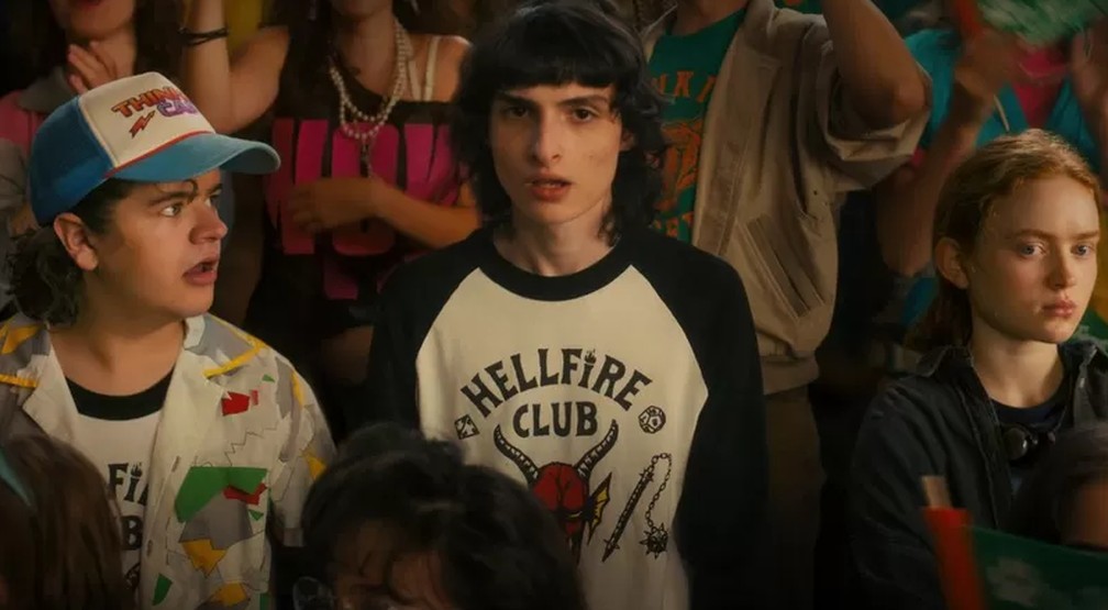 Atores Gaten Matarazzo, Finn Wolfhard e Sadie Sink na quarta temporada de 'Stranger Things' — Foto: Netflix