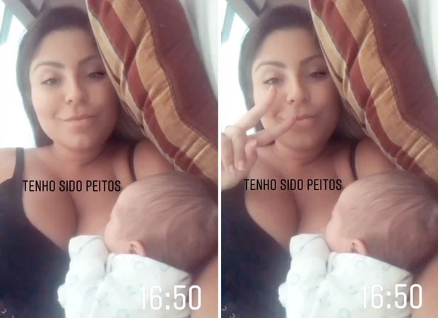 Andressa Miranda amamenta o filho, Bento (Foto: Reprodução/Instagram)