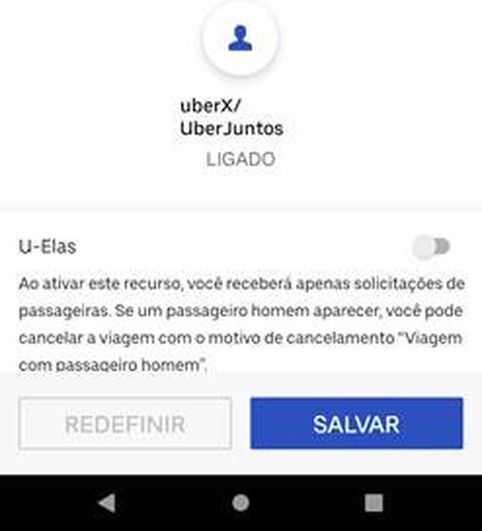 O recurso U-Elas permitirá a motoristas mulheres da Uber aceitarem chamados apenas de passageiras — Foto: Divulgação